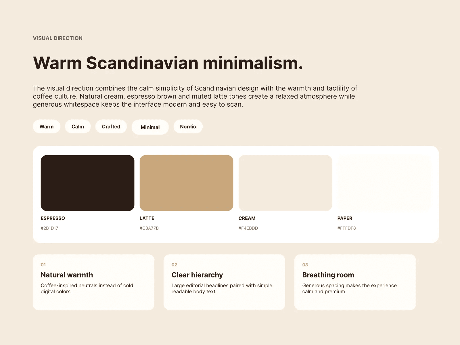 Доска визуального направления: «Warm Scandinavian minimalism»