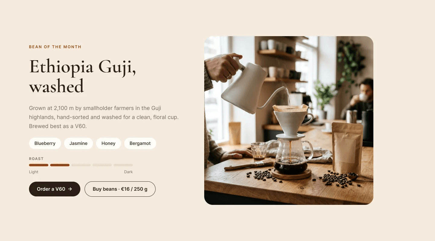 Кофе месяца: Ethiopia Guji и приготовление кофе в воронке